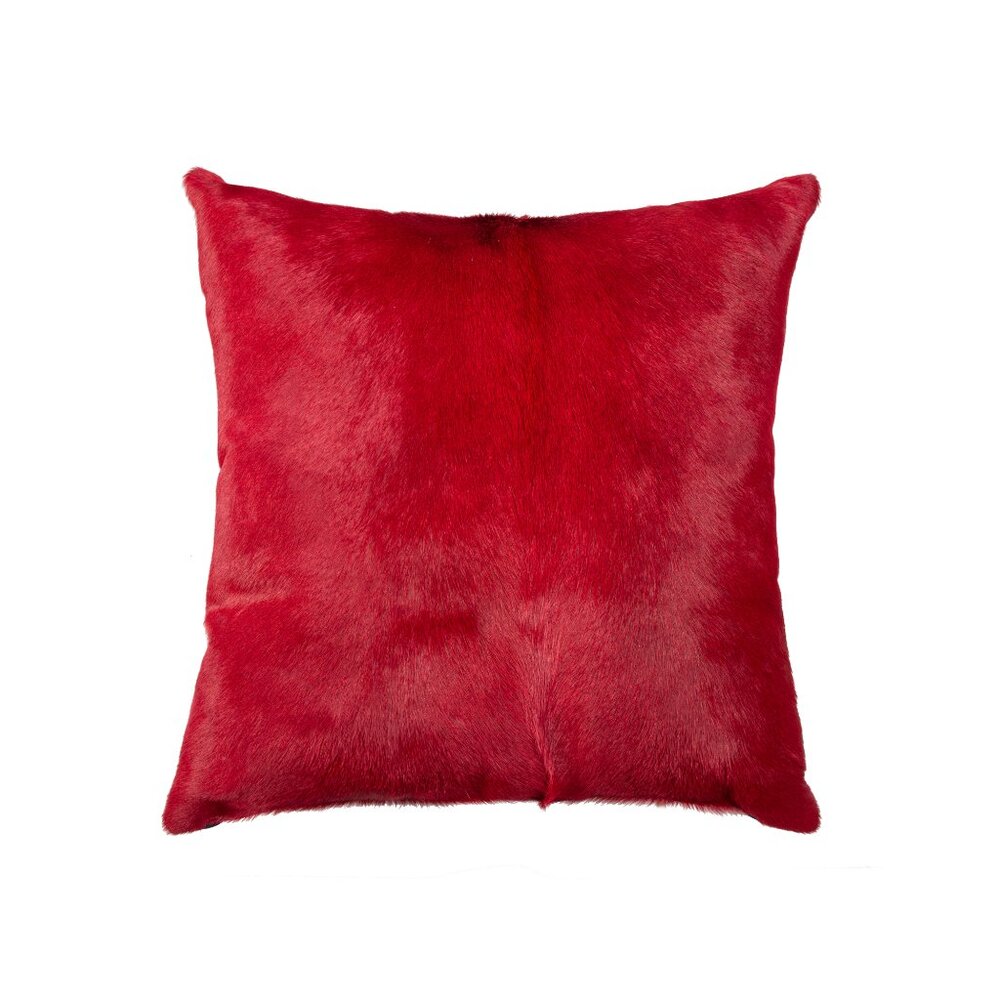 Natural Home Decor Torino Cowhide Pillow | 1-Piece | Wine | 18"x18"